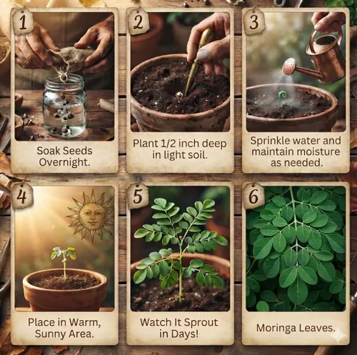 Vista 3 de 100 semillas de moringa aprox Semillas de Moringa para plantar Excelente germinación PKM1 de grado premium Semillas de Moringaa Seed