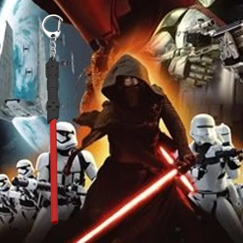 Vista 22 de FAADBUK Darth Vader - Llavero con sable de luz, regalos de cosplay de Wars para amigos, familia