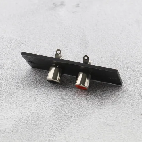 Vista 7 de 4 unids RCA conector 2 vías RCA terminal panel de pared placa entrada Phono chasis socket AV conector audio hogar accesorios