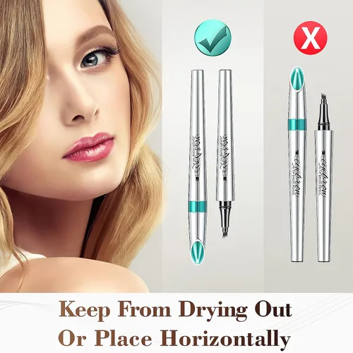 Vista 8 de Lápiz de cejas Microblading Pen Micro 4 Point Brow Pen Lift & Snatch Maquillaje de cejas de larga duración Impermeable y a prueba de manchas Cabello