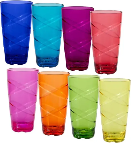Vista 5 de CreativeWare Circus - Juego de 8 vasos de 24 onzas, multicolor (CIR08MULTI)