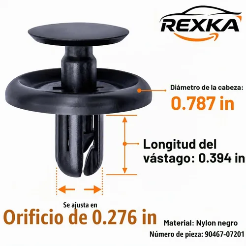 Vista 3 de Rexka 20 piezas de protector contra salpicaduras de motor Fender Liner tapa de maletero debajo de la cubierta clip de retención estilo empuje 20PZAS