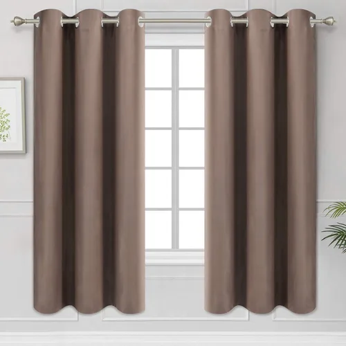 Vista 91 de Diraysid Cortinas opacas beige con ojales para dormitorio, con aislamiento térmico, cortinas de oscurecimiento de habitación, 38 x 54 pulgadas, 2