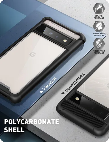 Vista 3 de i-Blason Ares - Funda protectora transparente para Google Pixel 6 Pro (2021), color negro