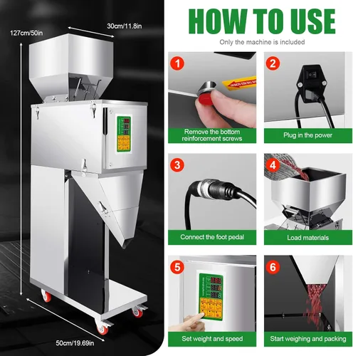 Vista 2 de Máquina de llenado, 110 V 10 ~ 35.24 oz Máquina automática de llenado y estantería automática de llenado de partículas de alta resistencia