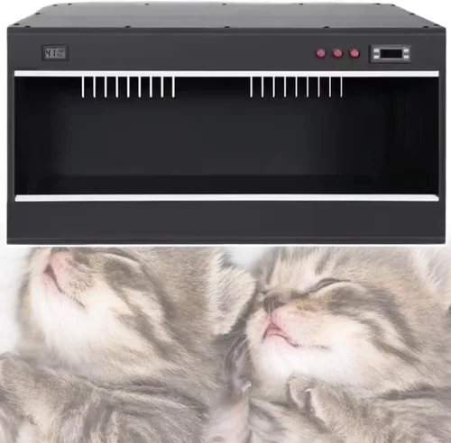 Vista 8 de Incubadora de invierno para gatos sin pelo, incubadora de cachorros, control de botón independiente, visualización en tiempo real de la temperatura