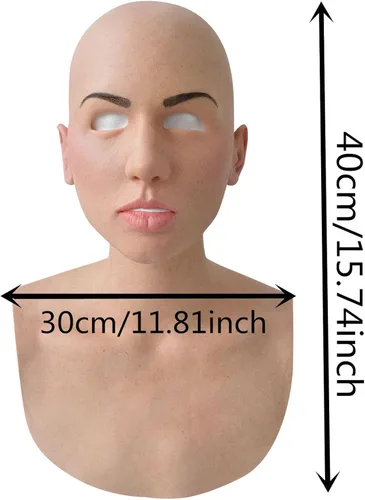 Vista 7 de Tiydiygo Máscara de látex para disfraz de Halloween 3D novedosa máscara de terror para mujeres súper suave y realista para adultos para fiesta