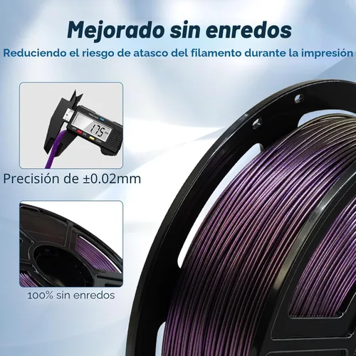 Vista 5 de FLASHFORGE High Speed Chameleon PLA Multicolor Púrpura Abisal, Impresión Rápida Máx 500 mm/s, Filamento PLA con Cambio de Color 1.75 mm, Cambia