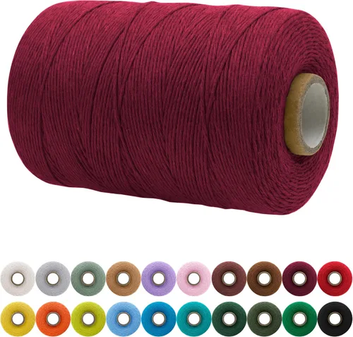 Vista 43 de JeogYong Cordón de macramé de un solo hilo 3 mm x 109 yardas (328 pies) Cuerda de algodón suave Hilo de macramé de 3 mm, suministros de macramé