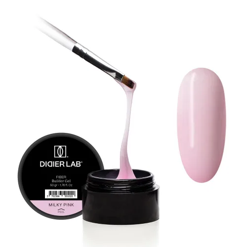 Vista 5 de DIDIER LAB Fiber Builder Gel Clear - Gel constructor autonivelante sin HEMA para uñas, gel constructor de uñas de fibra de vidrio LED ultra fuerte