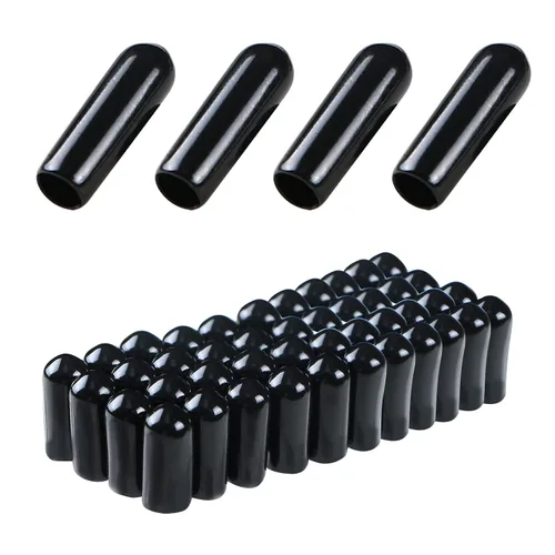 Vista 40 de Cubierta de tapa de extremo redondo de goma 0.08 pulgadas (0.079 in), protectores de rosca de tornillo de PVC flexible de tubería de tubería