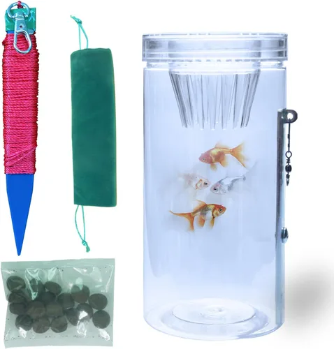 Vista 6 de Portable and Plastic Aquarium Minnow&Small Fish Trap for Aquarium Children Fishing Outdoors,Durable Container Bait Trap Suitable for