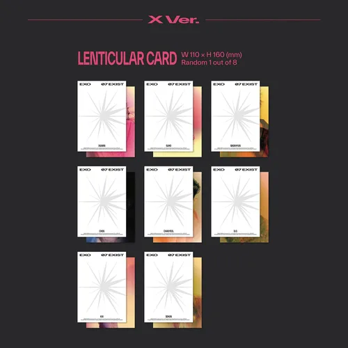 Vista 5 de EXO - 7th Album [EXIST] (Photo Book Ver. - X Ver.) Cover + Photo Book + Lenticular Card + Post Card + Photo Card + CD-R + Poster + 4 Extra Photocards