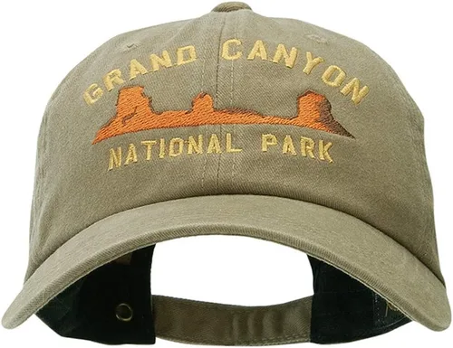Vista 7 de e4Hats Gorra de algodón teñida con pigmento no estructurado bordado del Gran Cañón
