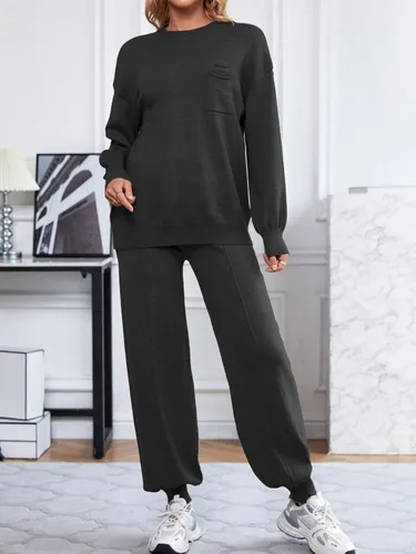 Vista 5 de SuperPrity Conjuntos de descanso para mujer, conjuntos de dos piezas de moda de manga larga, suéter de punto, ropa de otoño 2024