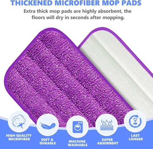 Vista 4 de Almohadillas de repuesto reutilizables compatibles con Swiffer PowerMop, repuestos de microfibra para mopa eléctrica, lavables a máquina