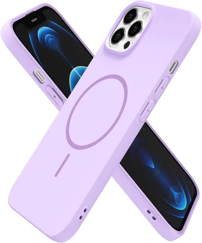 Vista 104 de Oakxco Funda de Silicona Mag Safe para iPhone 12 Pro Max, Funda Magnética Delgada y Fina Compatible con Carga Inalámbrica MagSafe, Bonita Funda