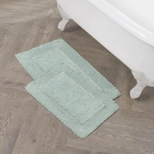 Vista 9 de Laura Ashley Ruffle tapete para baño de algodón de 17 x 24 pulgadas