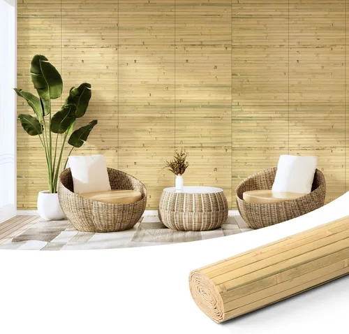 Vista 12 de Art3d - Panel de bambú natural para decoración de pared interior, panel de revestimiento de poste, techo, muebles, gabinete, oficina, 12 x 96