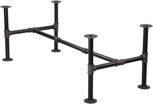 Vista 8 de MUZIK Patas de mesa de centro de 16 pulgadas, 2 patas de mesa de metal industriales, patas de acero gris para muebles vintage