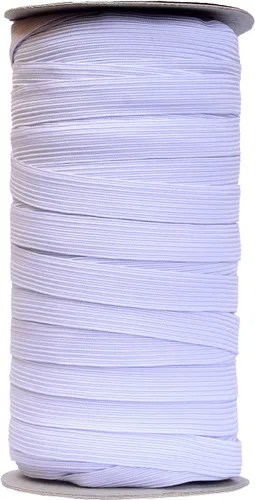 Vista 5 de Banda elástica plana de 50 yardas de longitud de 1/2 pulgada de ancho para costura, cordón elástico para proyectos de bricolaje, artes y Negro