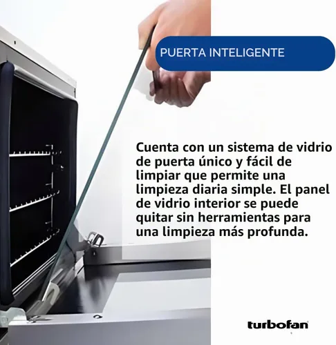 Vista 3 de Moffat Turbofan E22M3 - Horno de convección eléctrico de tamaño medio con soporte, doble pila, control manual