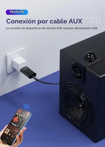 Vista 7 de 5.3 transceptor 2 en 1 receptor BT, adaptador Bluetooth USB, adaptador de audio inalámbrico, baja latencia, alimentación por USB para PC