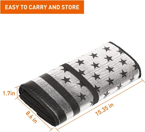 Vista 5 de Savadicar Parasol para parabrisas con bandera de Estados Unidos para Jeep Wrangler TJ JK JKU 1997-2018, protector térmico, estructura laminada