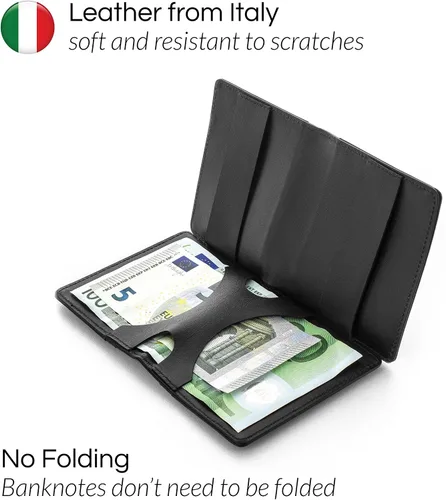 Vista 8 de Jaimie Jacobs Flapstar Magic Wallet no plegable de billetes de cuero genuino