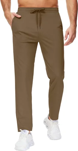 Vista 9 de Pantalones deportivos altos para hombre con entrepierna de 29/34/36 pulgadas con bolsillos con cremallera, pantalones deportivos para correr
