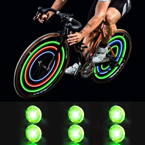Vista 8 de Luces de rueda de bicicleta, luces de radios de bicicleta con baterías incluidas, luces de rueda de bicicleta impermeables para ciclismo seguro