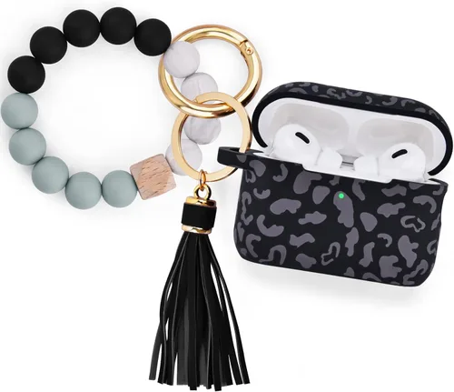 Vista 10 de Filoto - Estuche para AirPods Pro de 2ª generación 2022, funda protectora de silicona bonita con llavero de pulsera y accesorios para Apple AirPods