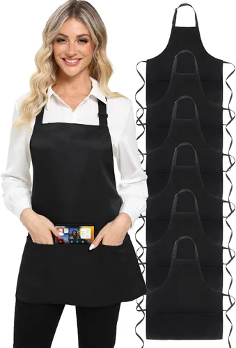 Vista 11 de Xeoxarel Delantal Babero Corto Medio Unisex con 3 Bolsillos