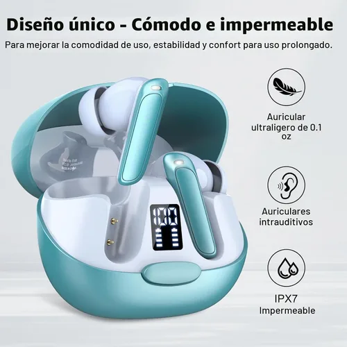 Vista 8 de Auriculares de traducción de idiomas AI, auriculares de traductor 3 en 1 en tiempo real con 7 modos de traducción, con llamada de audio y video Azul