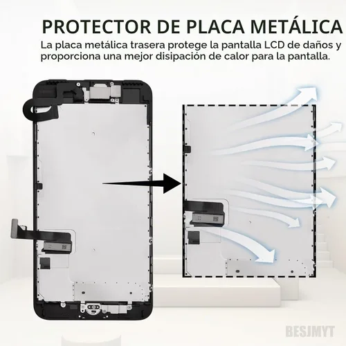 Vista 6 de Pantalla de repuesto para iPhone 7 Plus con botón de inicio de 5,5 pulgadas, color negro LCD Display Digitizer 3D Touch Full Assembly with Front