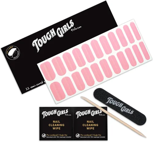 Vista 11 de TOUGH GIRLS 22 tiras de esmalte de uñas de gel semicuradas prémium con accesorios de aplicación (borgoña)