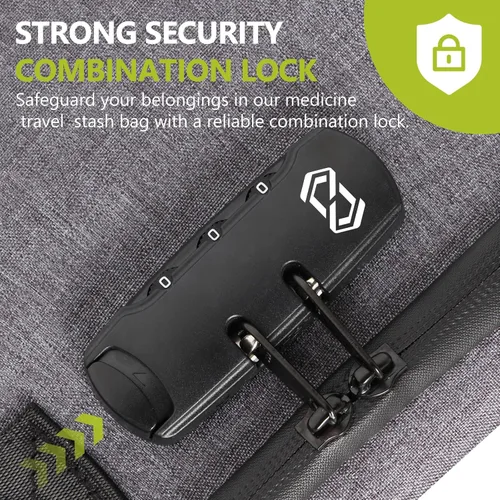 Vista 5 de OZCHIN Bolsa de EVA dura de protección portátil a prueba de olores con cerradura de combinación, gran regalo para hombres o mujeres (gris) Estuche