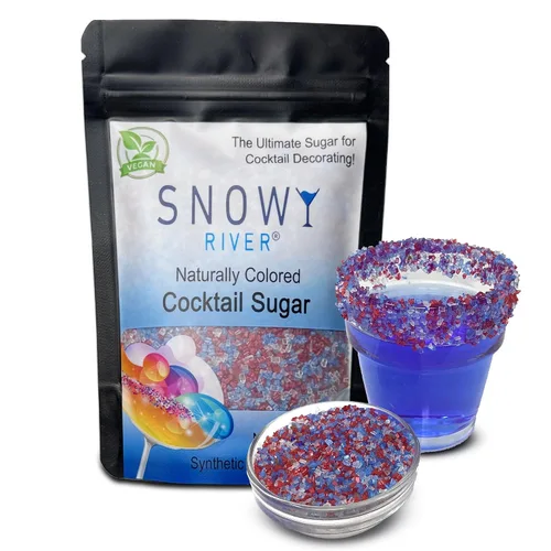 Vista 13 de Snowy River Americas Cocktail Sugar - Rimmer de cóctel Kosher todo natural, rojo, blanco y azul y recortador de café (americanas, bolsa de 1 libra)