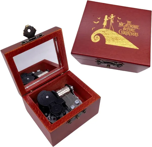 Vista 20 de Youtang - Caja de música de madera tallada con mecanismo de cuerda, regalo de Navidad, cumpleaños, Día de San Valentín