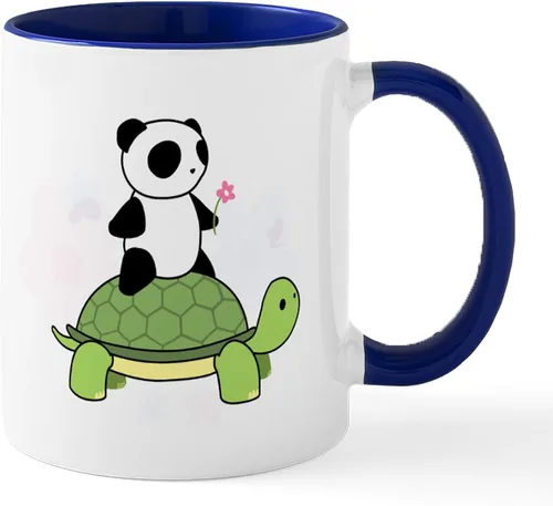 Vista 42 de CafePress Turtle And Panda - Taza de café de cerámica de 11 oz (11.0 fl oz)