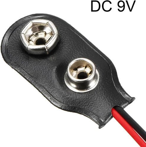 Vista 3 de uxcell 5pcs DC 9V Clip de batería Tipo I Conector de hebilla de piel sintética Alambre de plomo 5.7 in de longitud