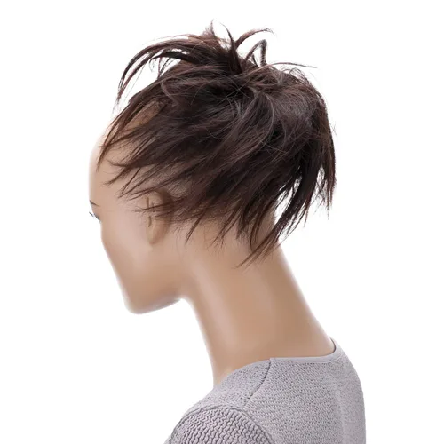 Vista 24 de CAISHA Prettyshop - Banda elástica XXL tipo postizo de cabello voluminoso ondulado, ideal para peinados recogidos de novias o rodetes desaliñados