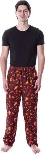 Vista 3 de INTIMO Harry Potter - Pantalones de pijama de casa de quidditch para hombre adulto, las 4 casas Gryffindor, Ravenclaw, Slytherin, Hufflepuff