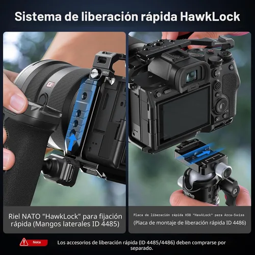 Vista 5 de SmallRig HawkLock Kit de jaula de liberación rápida para Sony Alpha 7R V/Alpha 7 IV/Alpha 7S III/Alpha 7 V, jaula completa con mango superior