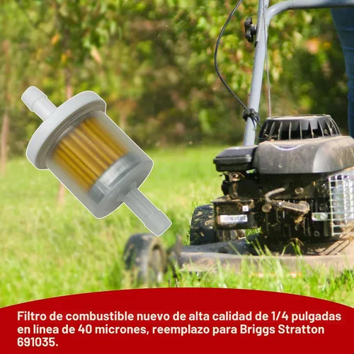 Vista 5 de Filtro de combustible en línea de gran capacidad de 1/4" paquete de 2 – Alto rendimiento de 40 micrones – Compatible con Briggs Stratton 691035