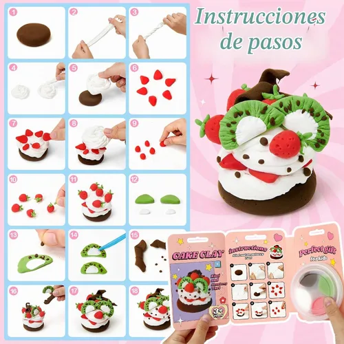 Vista 4 de Arcilla seca al aire para niños, kit de arcilla para modelar, 12 cajas modelo de artes mágicas y manualidades para niños con herramientas