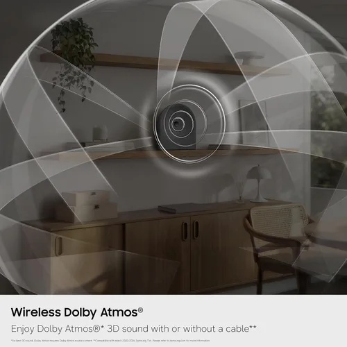 Vista 5 de Samsung HW-LS50H Music Studio 5 Altavoz inteligente inalámbrico, conectividad Wi-Fi y Bluetooth, Dolby Atmos inalámbrico, Q-Symphony, integración