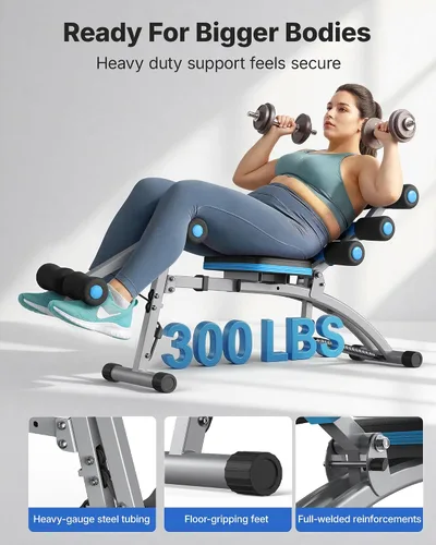 Vista 5 de MERACH Ab Machine, Adjustable Ab Workout Bench for Home Gym, Multi-Functional Sit Up Exercise Equipment with 300 LBS Weight Capacity, Exercise Chair