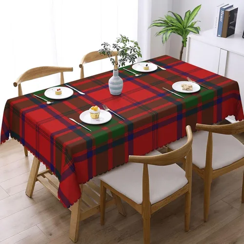 Vista 2 de Mantel rectangular, resistente al tartán, lavable, para comedor, interior y exterior