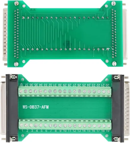 Vista 3 de 2 unids DB37 macho a hembra Terminal Breakout Board, RS232 D-SUB Serial a 37 Pin en una placa de ruptura Puerto sin soldadura Bloque de terminales